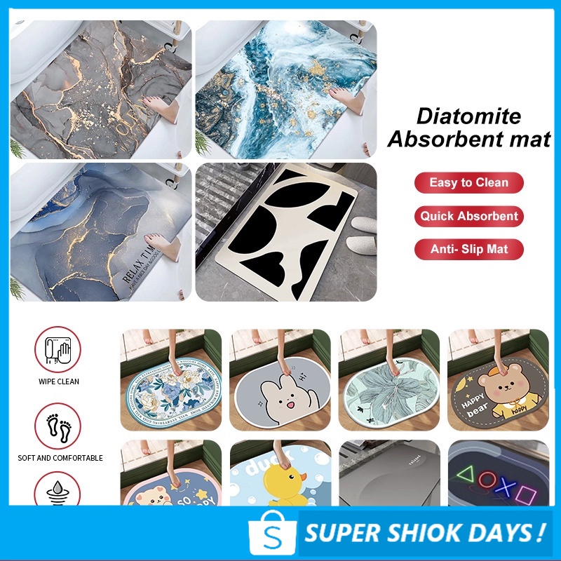 For Bathroom Diatomite Mat Japan Floor Toilet Mat Bath Fast Drying Bath Floor Mat Non Slip Anti