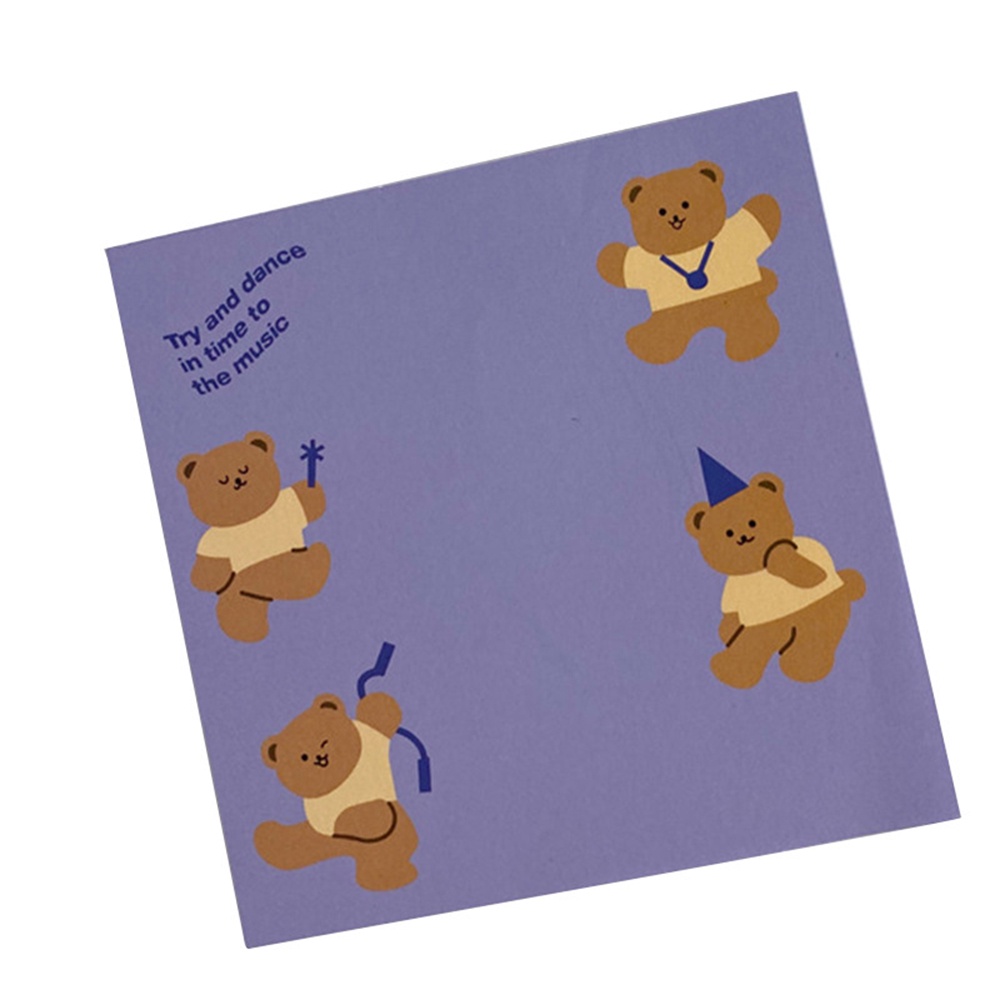 50 Sheets Bear Sticky Notes Cute Memo Pad Notepad Office Leave Message ...