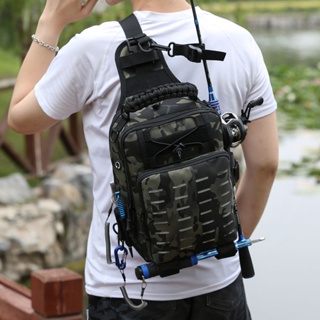 Get Gifts🎀Tactical Backpack Men's Shoulder Lure Bag Multi-Functional  Crossbody Bag Men's Belt Bag Chest Bag Outdoor Fish