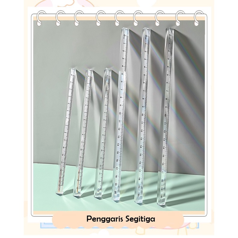 Serbauniklo Cb 50192 Transparent Triangle Ruler School Stationery
