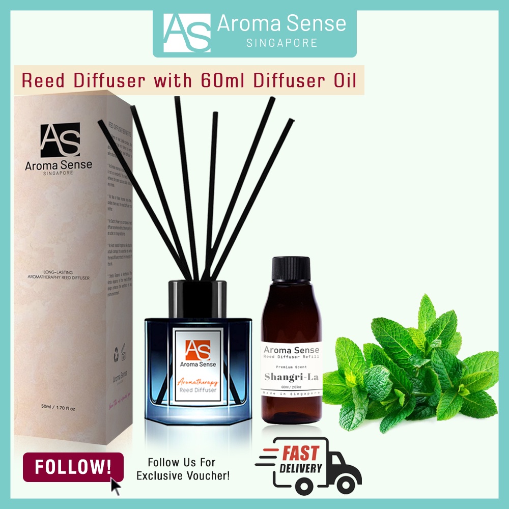 Aroma Sense Peppermint Aromatherapy Reed Diffuser (60ml) Shopee Singapore