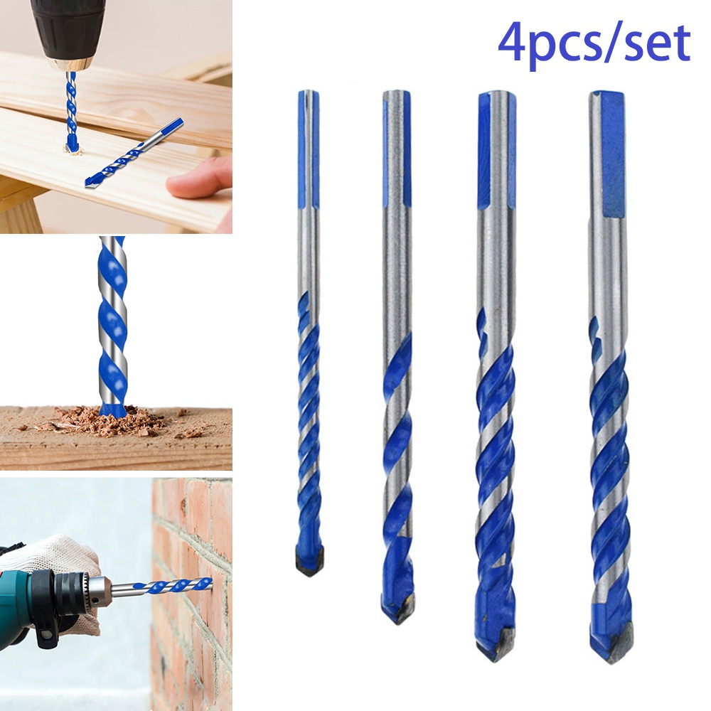 Drill Bit Metal Tile 4PCS Brick Masonry Multipurpose Set Wall Drilling