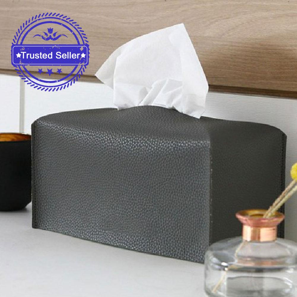 Tissue Box Cover Holder With Bottom Belt By Carrot's Den -PU Leather Decorative Organizer For L2C2