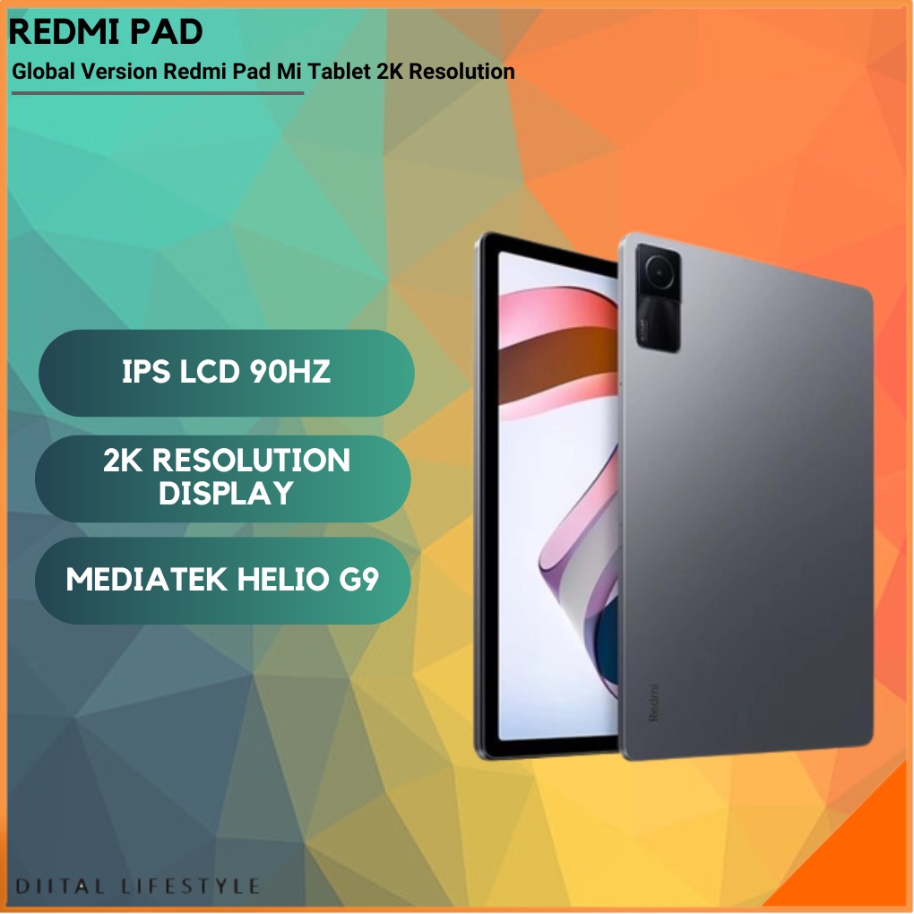 Global Version Xiaomi Redmi Pad Mi Tablet 64GB/128GB MediaTek Helio G99  8000mAh Battery Fast Charging 90Hz 10.61 2K Display