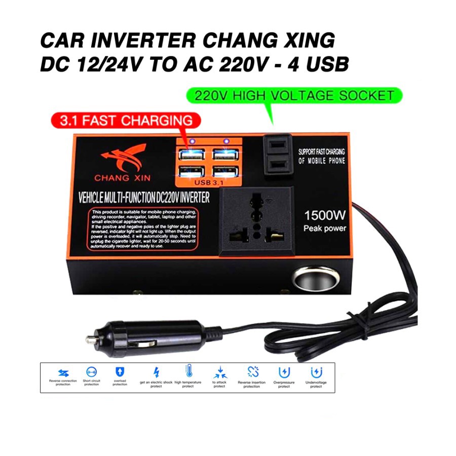 LVYUAN 300W Car Power Inverter 12V 220V and AC 110v with 3.1A Dual USB  Adapter Converter Auto Charger EU/US/Universal/UK Socket - AliExpress