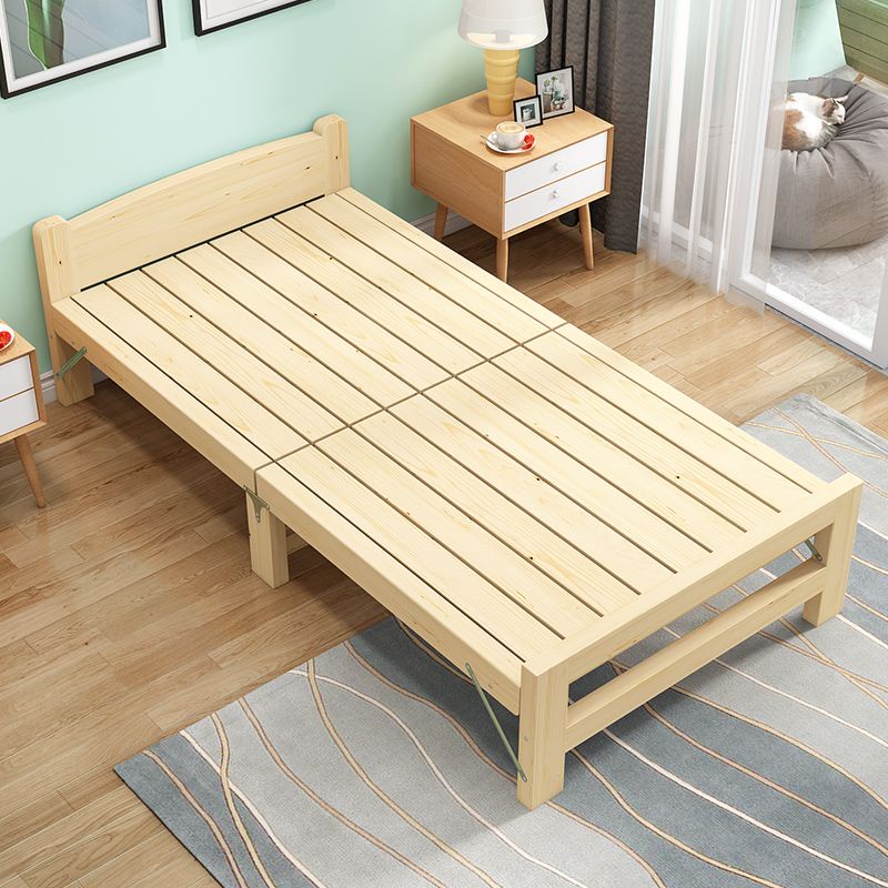 Solid wood folding bed children's bed single bed simple office lunch ...