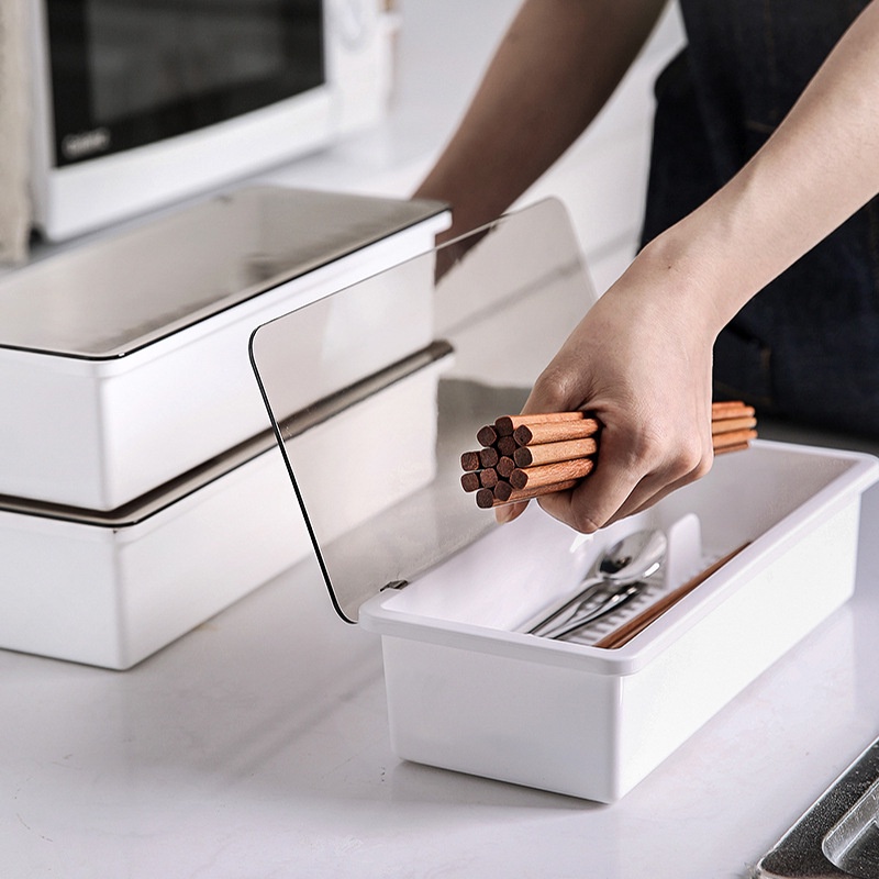 Chopsticks Box Dust-proof Tableware Storage Box Plastic Utensils ...