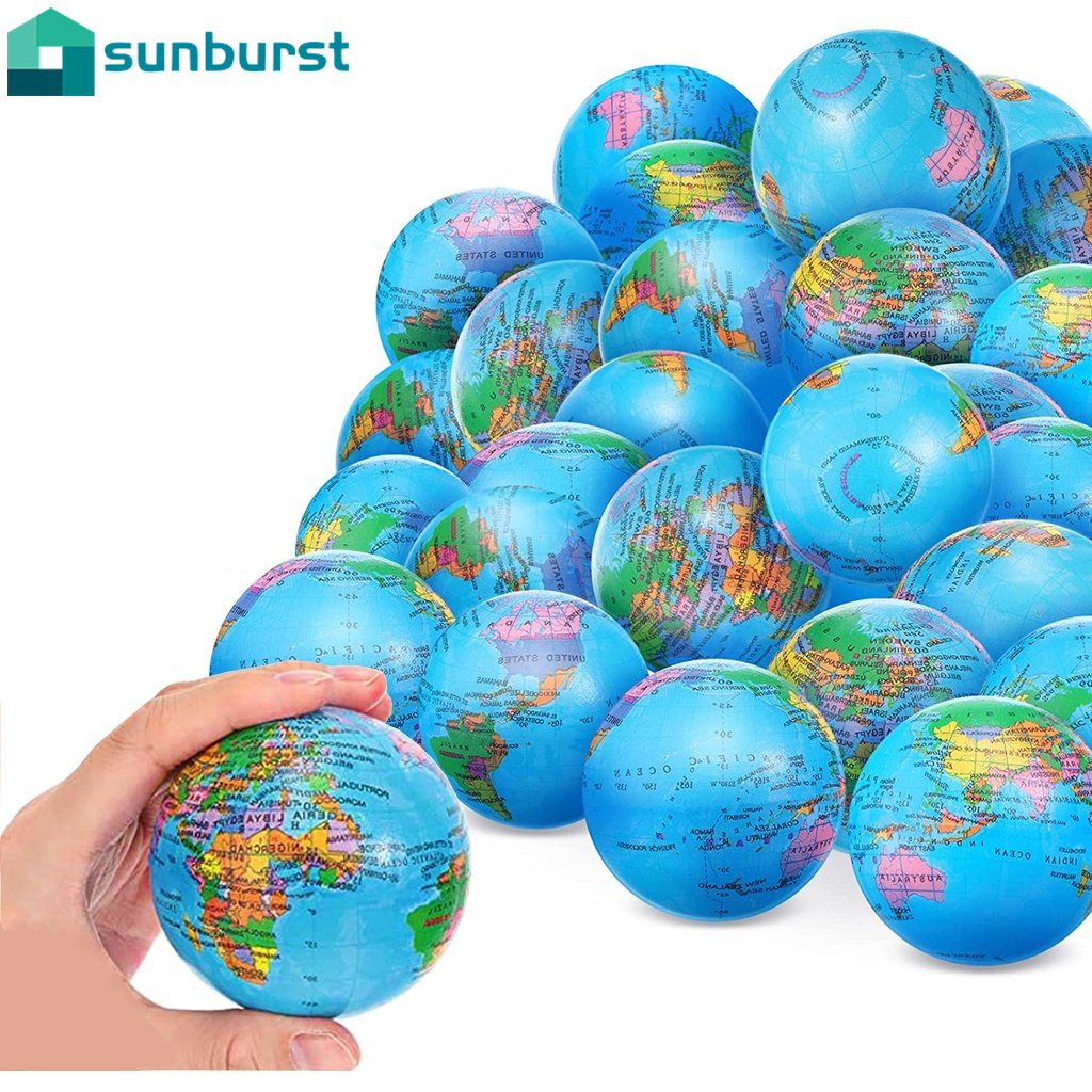 Novelty Funny Teaching Elastic Ball Pressure Ball PU World Map Foam ...
