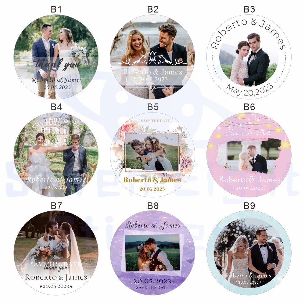 【Buy 48 Get 10 Free】Personalised Custom Wedding Sticker - Wedding ...