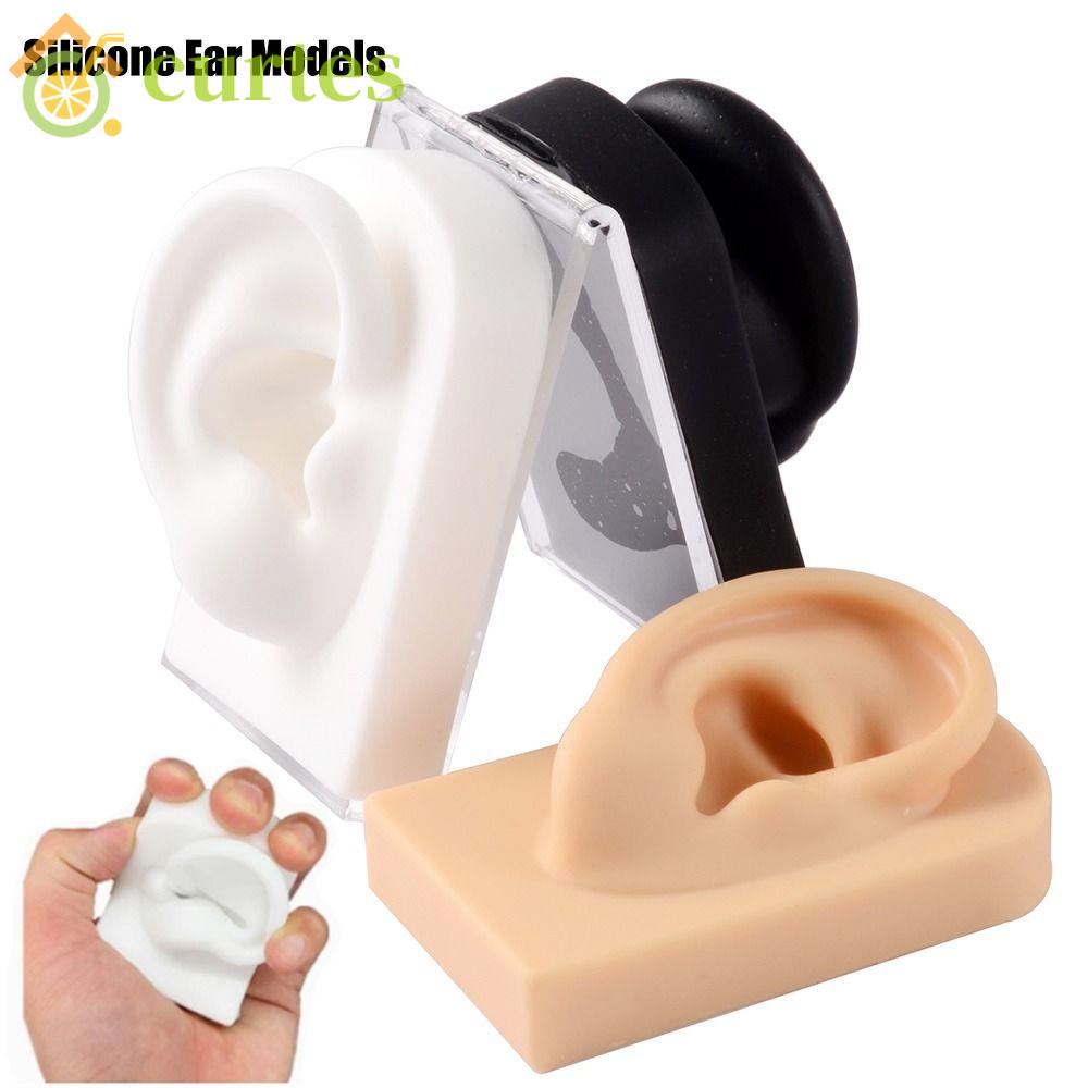 CURTES Silicone Ear Model Left/Right Left/right Square Human for ...