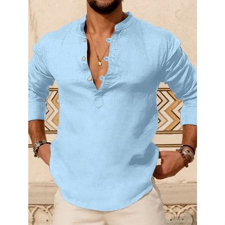 mens collared henley shirt