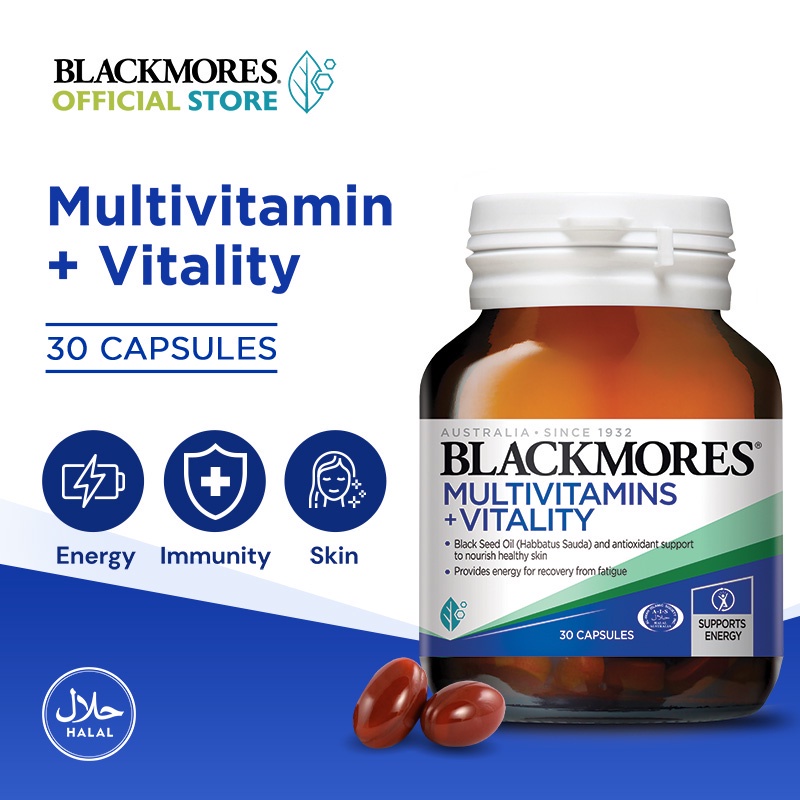 Blackmores Multivitamins + Vitality 30s Added Black Seed Oil (Halal