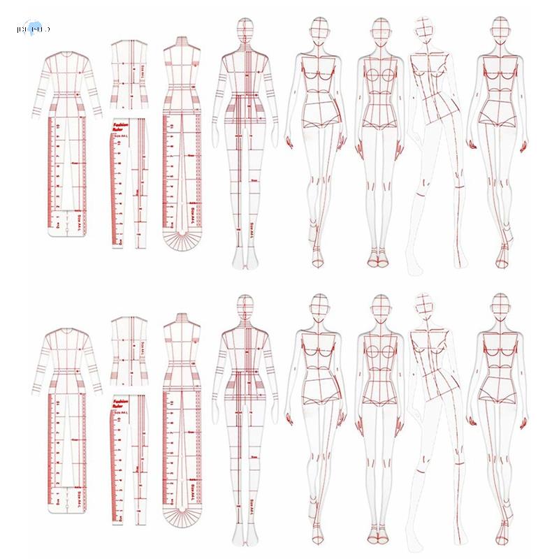 Fashion Illustration Rulers Sketching Templates Ruler Sewing Humanoid ...