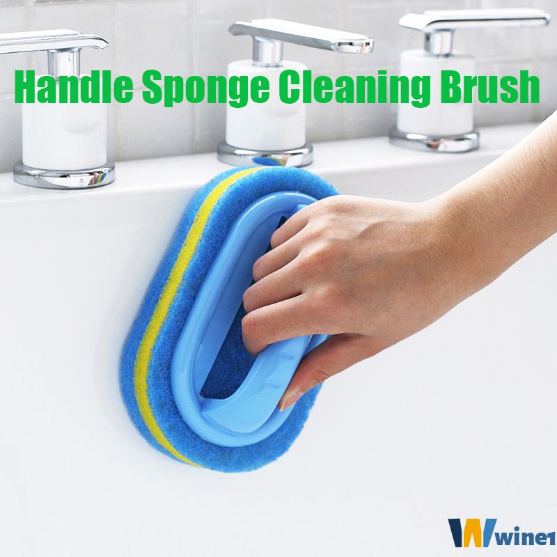 Kitchen Plastic Handle Cleaning Sponge Brush/ Bathroom Toilet Glass