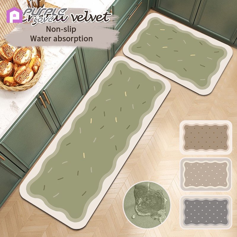 Water Absorption Kitchen Mat Entrance Door Rug Simple Bedside Floor Pad ...