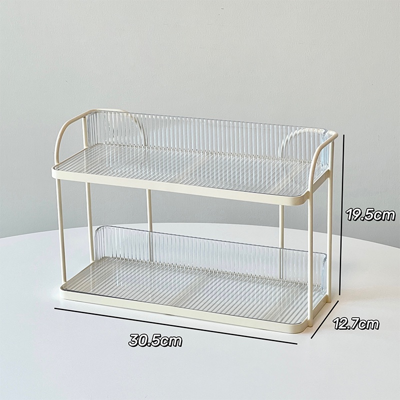 Desktop organiser storage rack | Double layer transparent acrylic ...