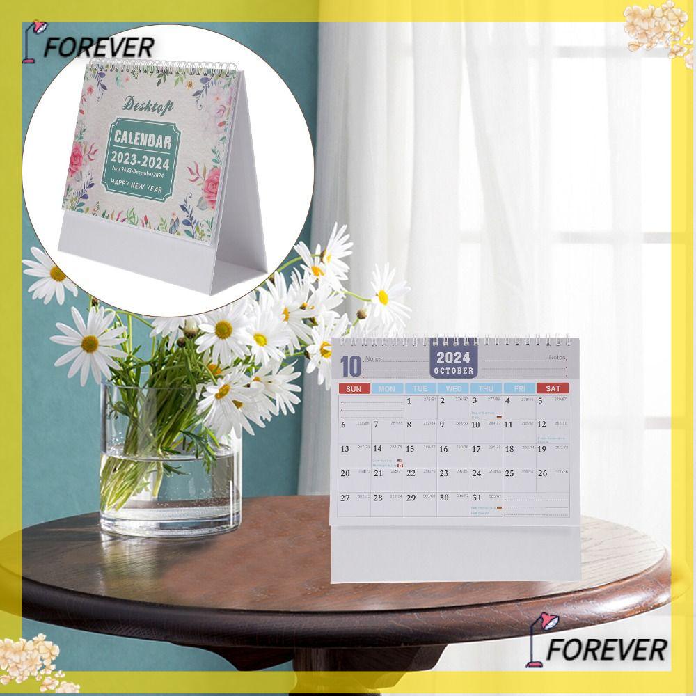 FOREVER Desktop Calendars, June 2023 To December 2024 Floral Pattern