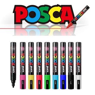 POSCA Paint Marker Pen - Fine Point - Set of 8 (PC-3M8C), Multicolor &  POSCA 8-Color Paint Marker Set, PC-5M Medium