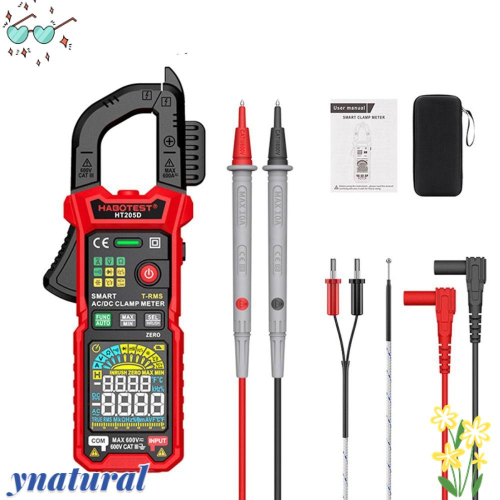 YNATURAL Digital Clamp Meter Ohm Test Car Amp Auto Range Ammeter NCV DC AC 6000 Counts