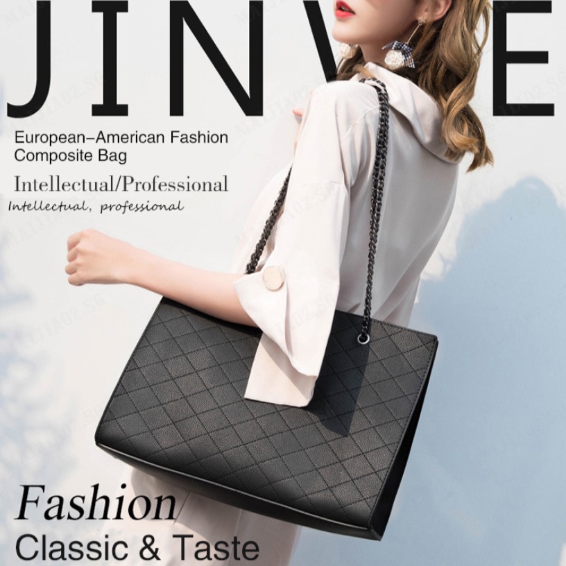 Stylish and Practical  Leather Women's Handbag with Diamond Grid Design