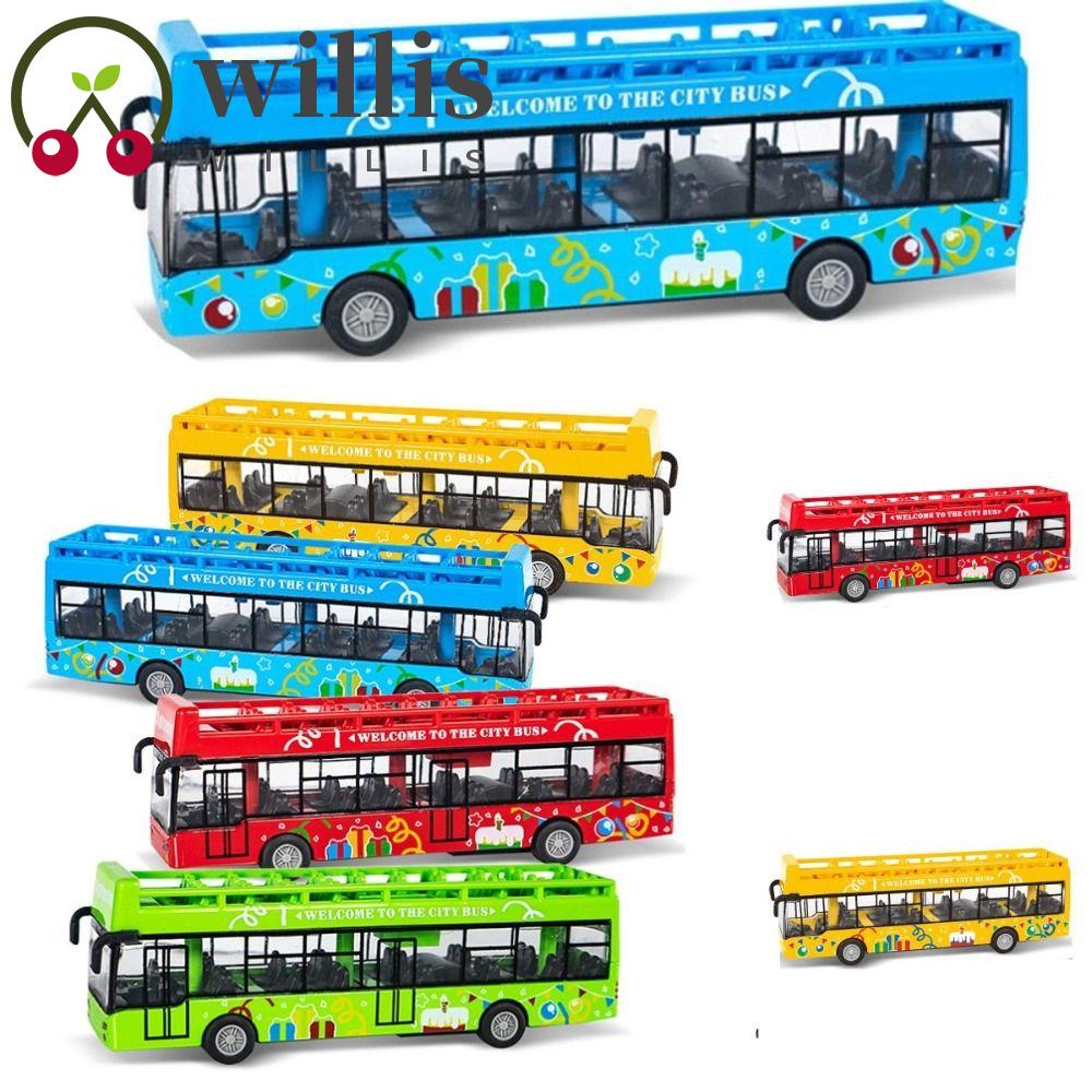 WILLIS Double Decker Bus Toy Vehicles Pull Back Toys ABS 4 Wheels Exquisite Car Bus Model Bus