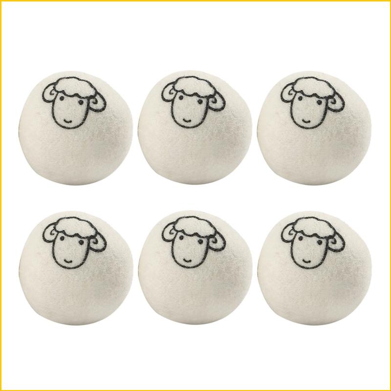 KOK 6pcs Wool Dryer Balls Reusable Softener Laundry Clothes Washer