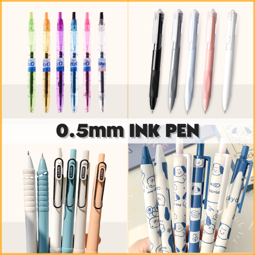 mixshop Black Ink Pen/Gel Pen 0.5mm for Student/Office/Stationery[, K35 ...
