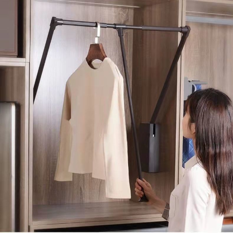Wardrobe Lifting Clothes Rack Cloakroom Retractable Dropdown