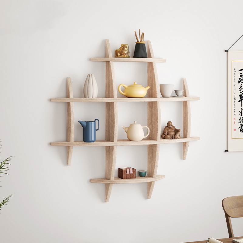 Wall Hanging Antique Rack Solid Wood Chinese Wall Teacup Rack Wall ...