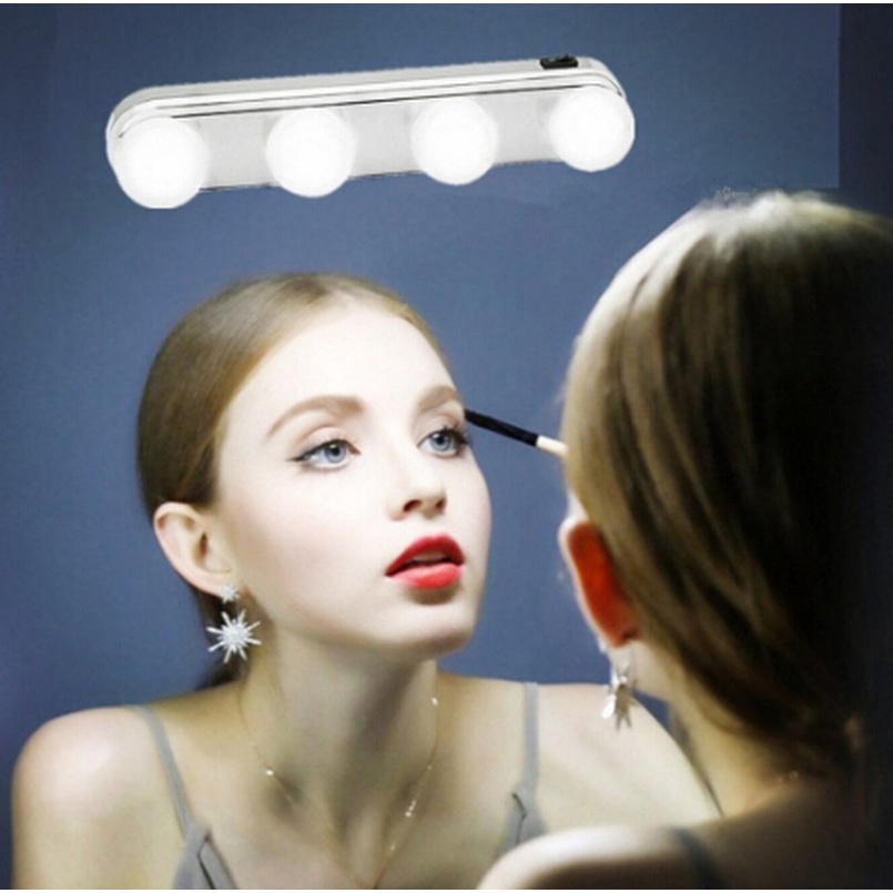 LED Vanity Mirror Light 4 Bulbs Portable Vanity Mirror Light Hollywood