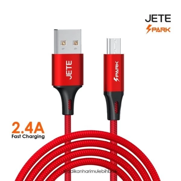 JETE Spark Kabel Data Micro USB 2.4A Fast Charging - Garansi Resmi - Gambar 4