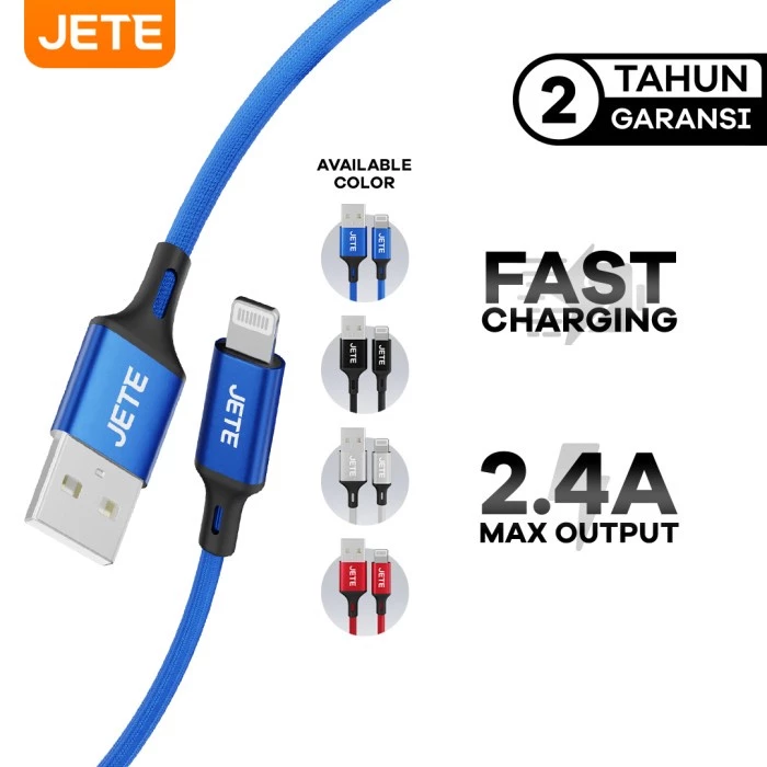 JETE Spark Kabel Data Lightning 2.4A Fast Charging - Kabel Data Iphone - Garansi Resmi - Gambar 2