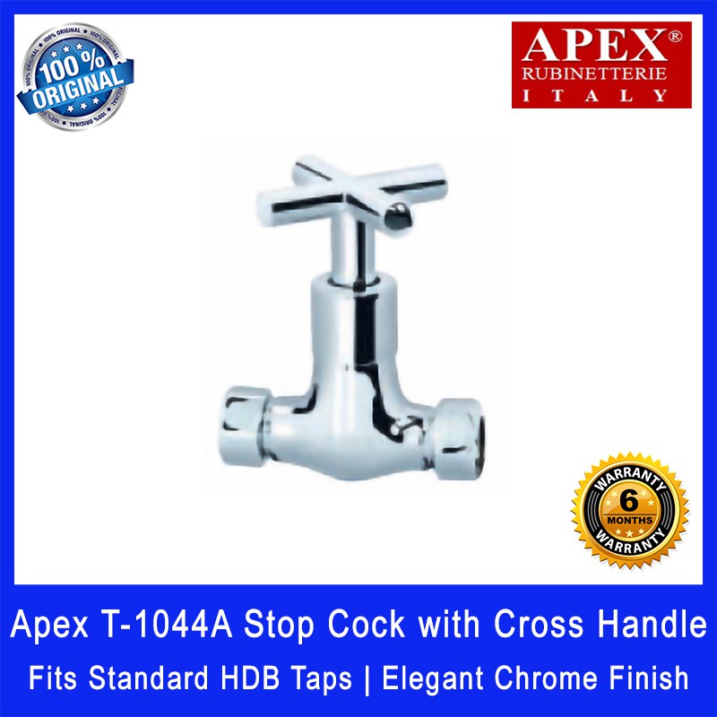Apex T-1044A Stop Cock with Cross Handle. Fits most HDB taps of 1/2 ...