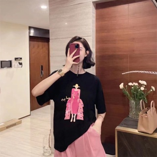 Womens Girls Summer Loose Fit T-shirt 100% Cotton Oversize Korean