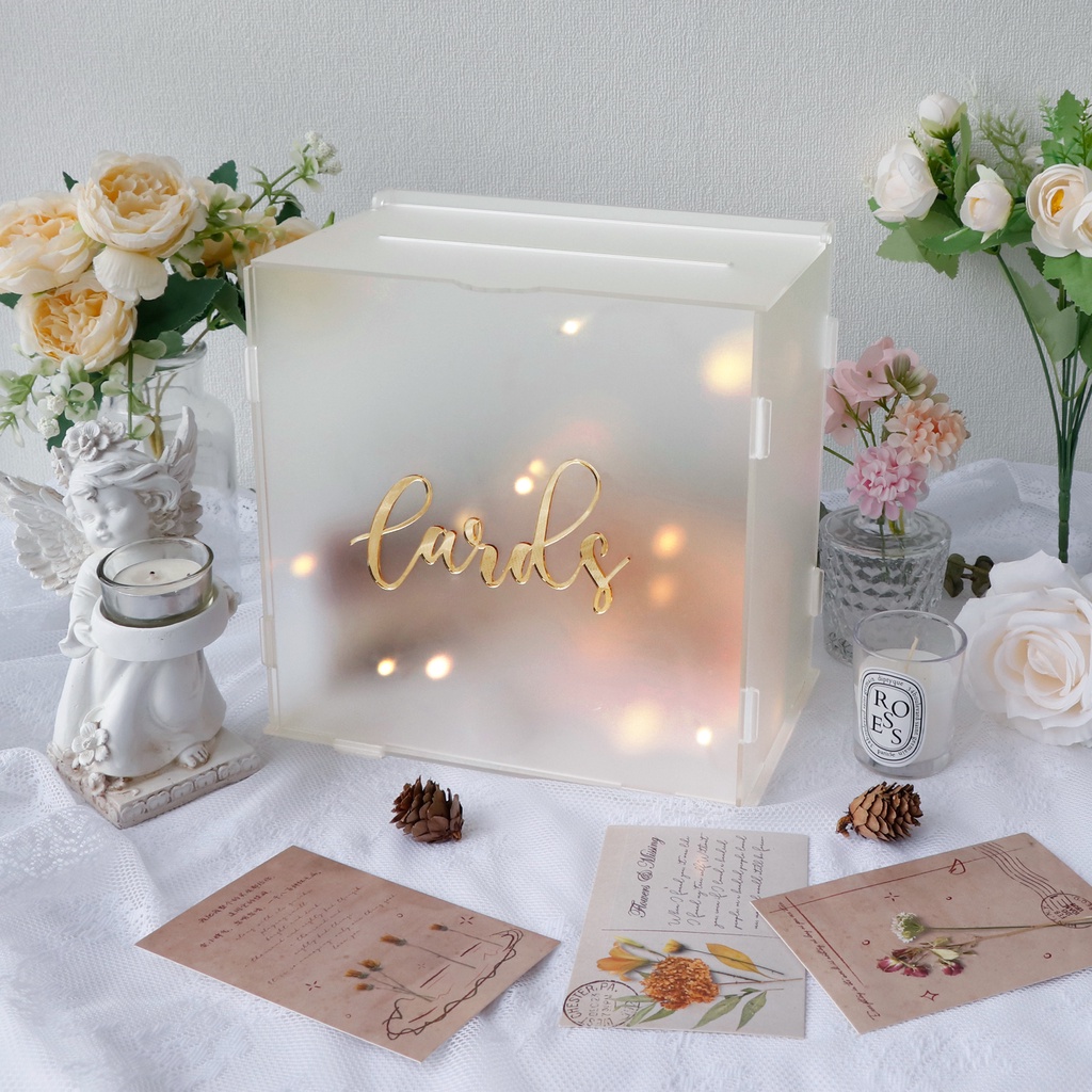 [Toronto2] Wedding Card Box Frosted Acrylic, Large Gift Card Box for