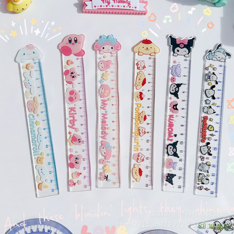 Kawaii Sanrio Ruler Anime Kuromi Cinnamoroll My Melody Cartoon ...