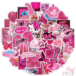 50 Pcs Girly Pink PREPPY Stickers Graffiti Sticker Vinyl Waterproof Decals  for Water Bottle Skateboard Helmet Teens Girls Gift