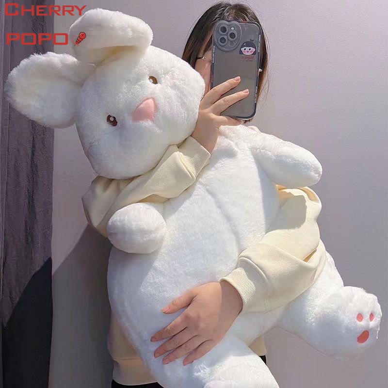 Cute Lazy Big White Rabbit Plush Doll Healing Pillow Ragdoll Influencer ...