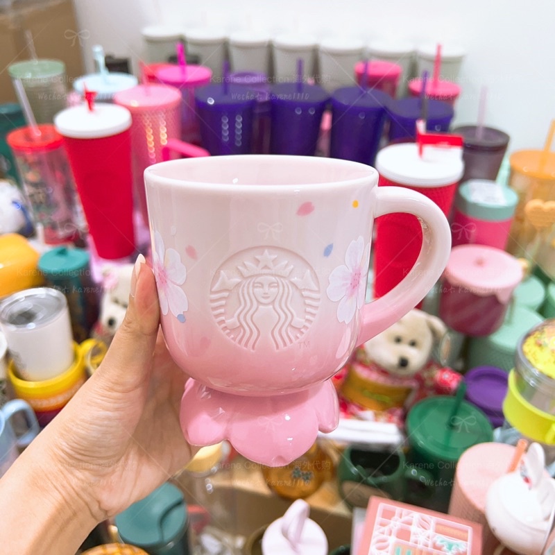 Starbucks Coffee Mug Silicone Cover With Strainer Glass Cup Sakura