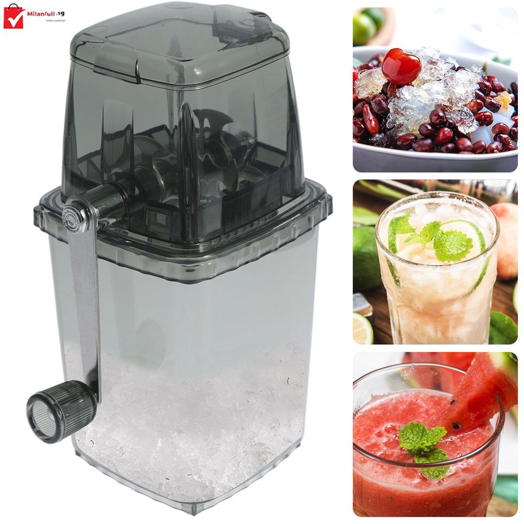 Manual Ice Crusher Portable Hand Crank Ice Shaver Mini Rotary Ice