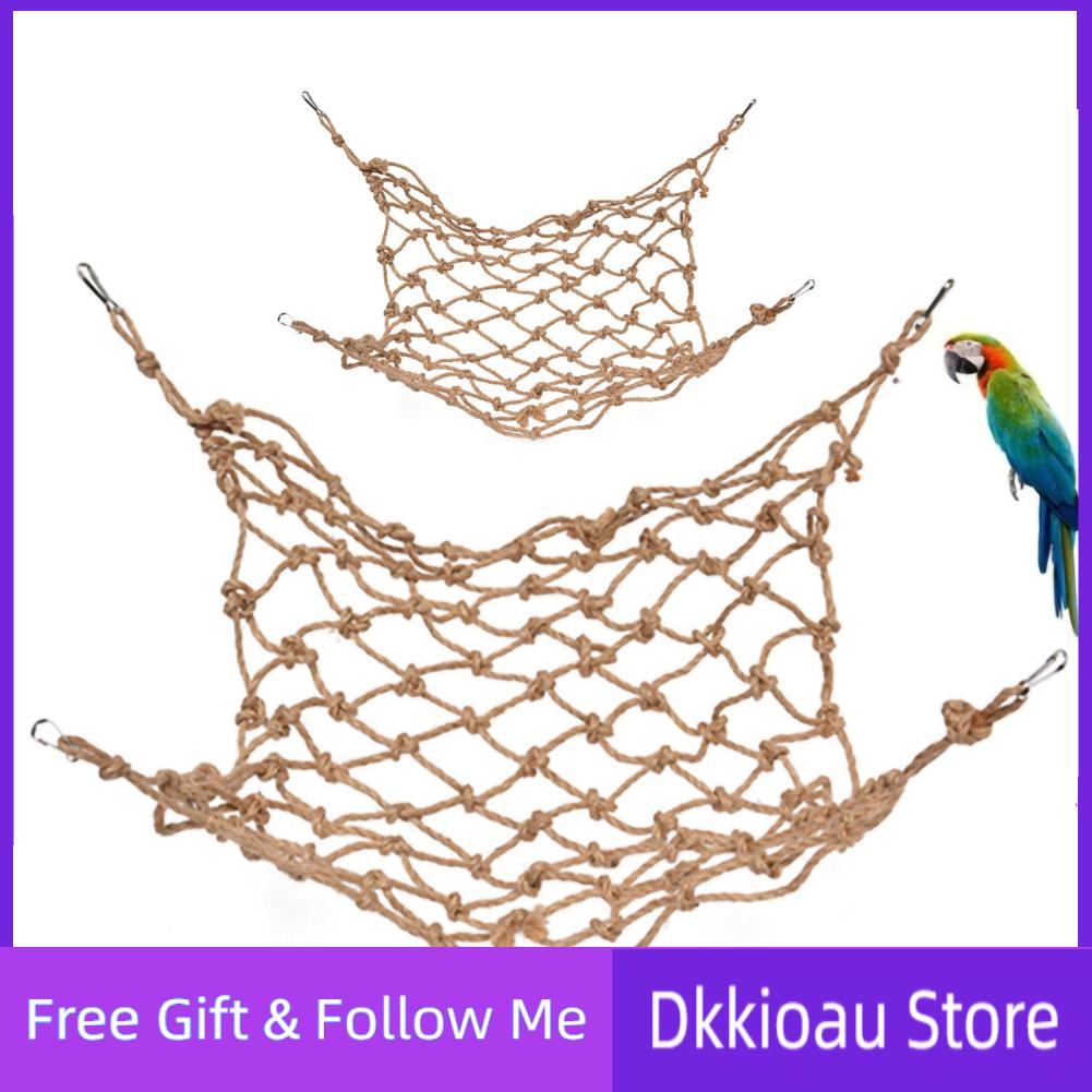 Dkkioau Hanging Bird Climbing Net Rope Ladder with Hooks for Parrots