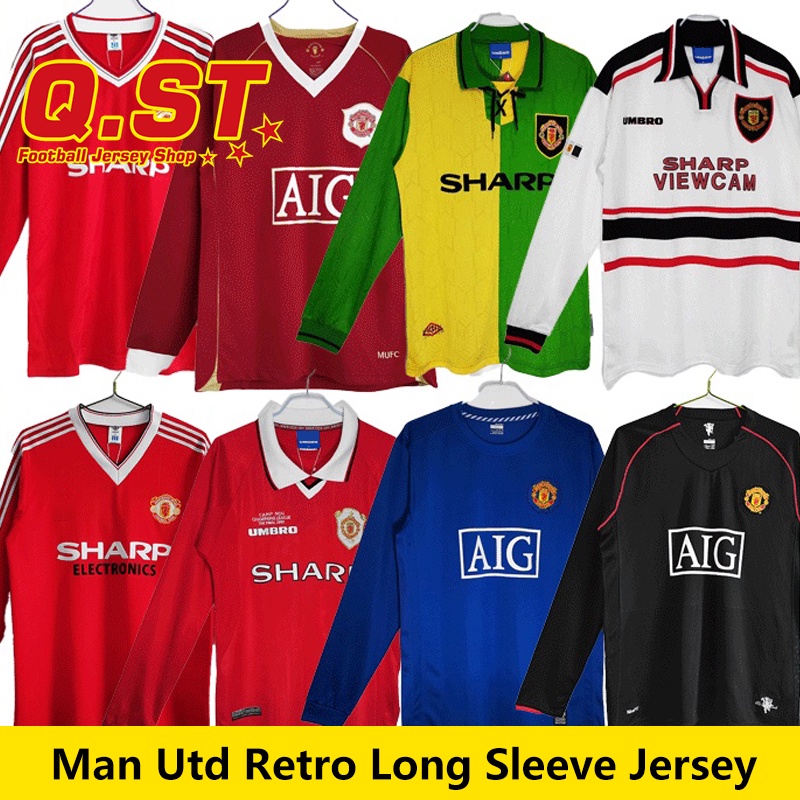 1982-1983 manchester united retro sharp electronics long sleeve