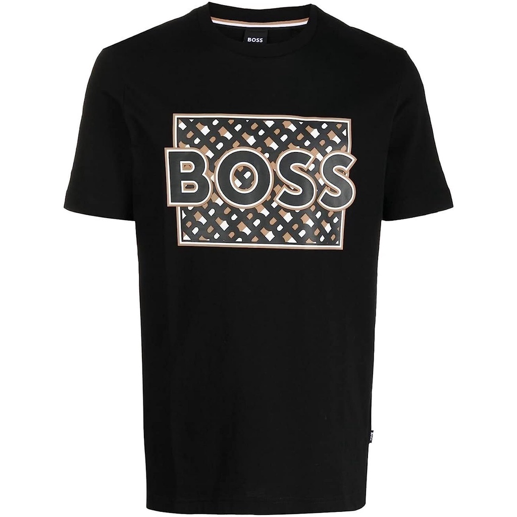 Hugo Boss Mens Tiburt 353 Black Logo Crew Neck Tshirt Undertale ...