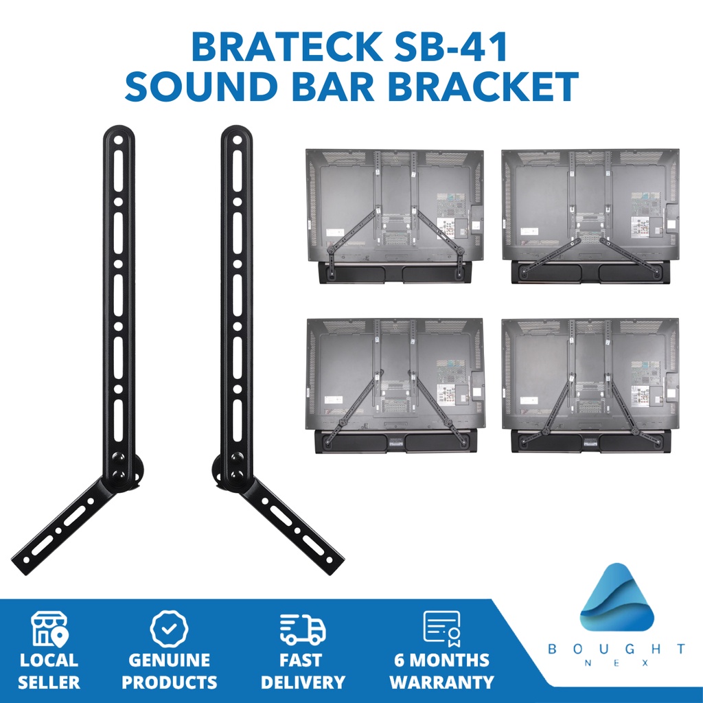 BRATECK SB41 Universal Sound Bar Bracket for 23"65" TVs Mount Above