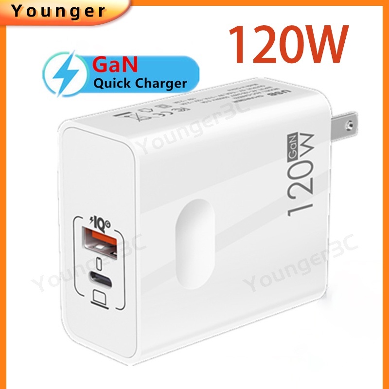 120W GaN Super Fast charger QC+PD Fast charging Adoptor Multi Port