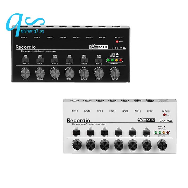 1 Piece 6 Channels Audio Mixer Mini Stereo Mixer Professional Sound