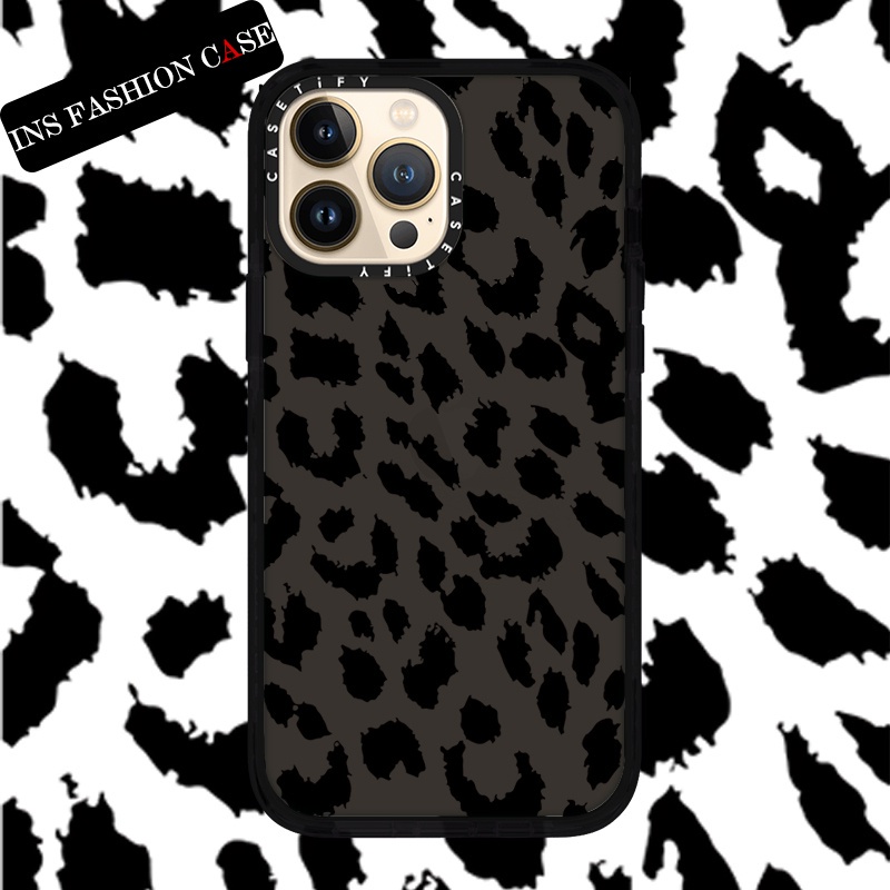 CASETiFY X Leopard print 2 Black Color Transparent iPhone Case For