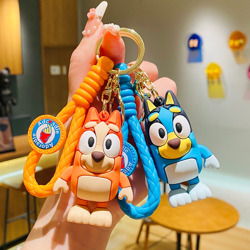 Cartoon Bluey Family Blueys Bingo Friends Cute Figures Keychain Student ...