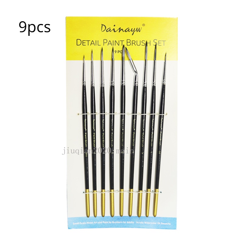 9pcs Detail Liner Paint Brush Set Miniature Brushes for Fine Detailing