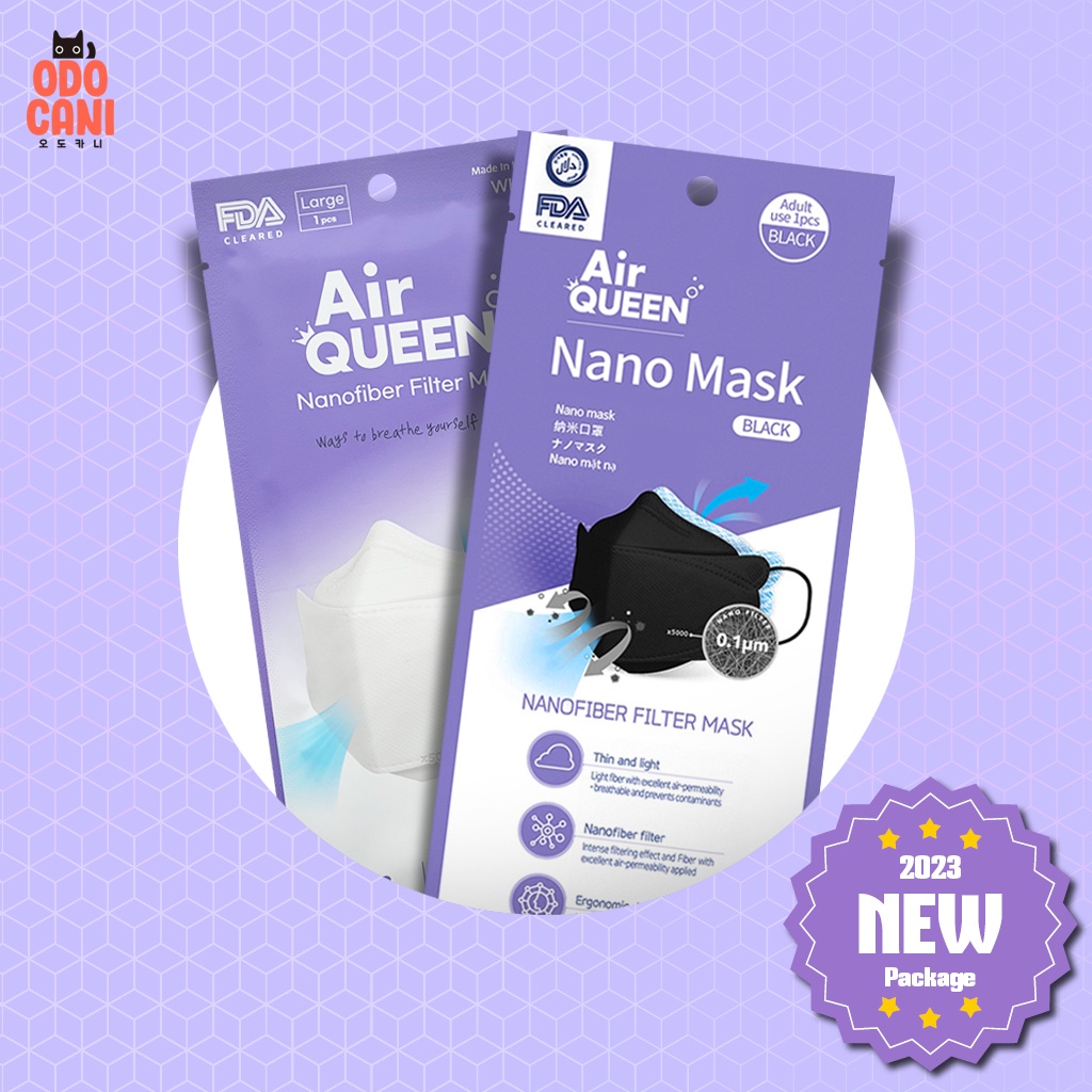 [10pcs / 50pcs] Air Queen Nano Mask Black Mask ( 3d mask / disposable